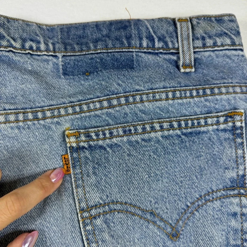 Levis 505 Regular Fit Straight Leg Jeans Mens 42x30 Light Wash Blue Denim 90s